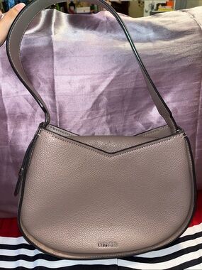 Calvin Klein Pebbled Mauve Shoulder Bag